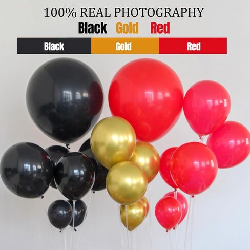 Casino Balloon Garland Arch Kit, 132Pcs Red Black and Gold Balloon Arch Set with Starburst Dice Crown Foil Balloons for Casino Royale Las Vegas Night Hollywood Poker Theme Birthday Party Decorations in Kuwait