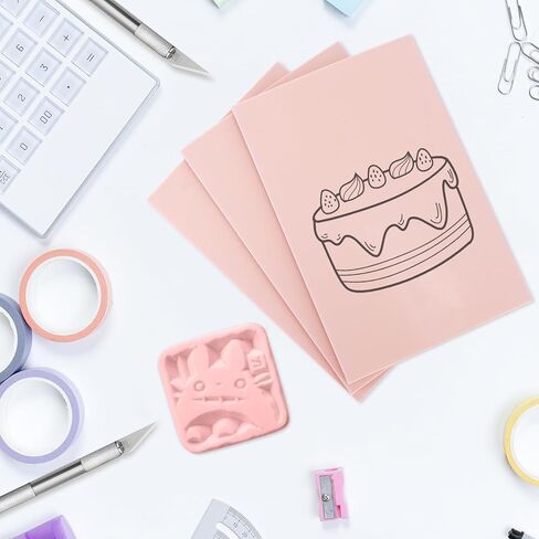 باتر فاني 10 عبوات 4 انش × 6 انش من مكعبات مشمع مطاطية وردية، مجموعات صنع الطوابع للطباعة، ختم الحرف المطاطية الناعمة in Kuwait