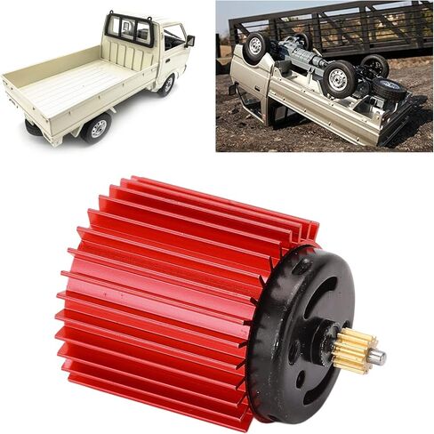 RiToEasysports RC Car Motor,52000 RPM High Speed Aluminum Alloy and Copper Material 370 Motor + Radiator for WPL D12 RC Car Upgrade Parts(red) Model Car Accessories in Kuwait