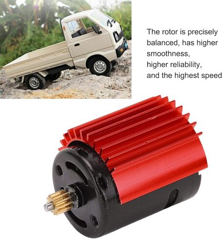 RiToEasysports RC Car Motor,52000 RPM High Speed Aluminum Alloy and Copper Material 370 Motor + Radiator for WPL D12 RC Car Upgrade Parts(red) Model Car Accessories in Kuwait