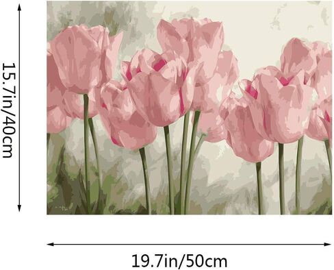 طلاء Kimily DIY بالأرقام للبالغين والأطفال وطلاء الخزامى بأرقام DIY طلاء أكريليك من خلال أرقام الطلاء كيت الرئيسية جدار غرفة المعيشة غرفة النوم الديكور الوردي الزنبق in Kuwait