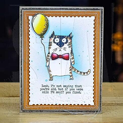 Tim Holtz Snarky Cat Cling Stamp Trio – 3 Sets + 100 Carnora Googly Eyes in Kuwait