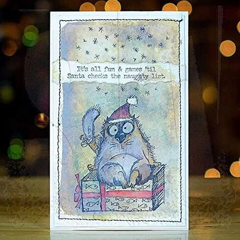 Tim Holtz Snarky Cat Cling Stamp Trio – 3 Sets + 100 Carnora Googly Eyes in Kuwait
