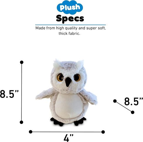 DolliBu Plush Owl Stuffed Animal - Soft Huggable Grey Owl, Adorable Playtime Owl Plush Toy, Cute Forest Wildlife Bird Cuddle Gift for Kids and Adults - 9 Inches in Saudi Arabia