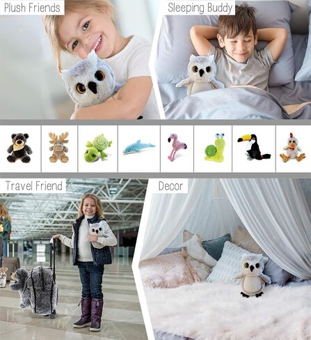 DolliBu Plush Owl Stuffed Animal - Soft Huggable Grey Owl, Adorable Playtime Owl Plush Toy, Cute Forest Wildlife Bird Cuddle Gift for Kids and Adults - 9 Inches in Saudi Arabia