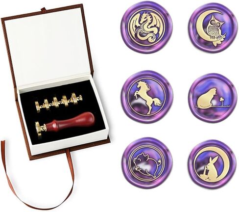 ختم ختم شمع الغراب، مجموعة ختم الشمع الحيواني PORXFLY، ختم ختم شمع شخصي عتيق لدعوات بطاقات الحروف، تغليف الهدايا (نجمة الغراب) in Kuwait