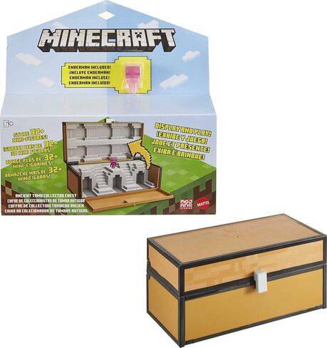 Mattel Minecraft Collector Chest and Exclusive Mini Figure, Carrying Chest for Video-Game Characters for Playing, Trading, and Collecting, Action and Battle Toy for Kids Ages 6 Years and Older in Saudi Arabia