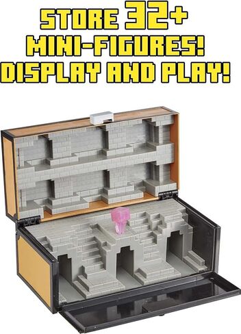 Mattel Minecraft Collector Chest and Exclusive Mini Figure, Carrying Chest for Video-Game Characters for Playing, Trading, and Collecting, Action and Battle Toy for Kids Ages 6 Years and Older in Saudi Arabia