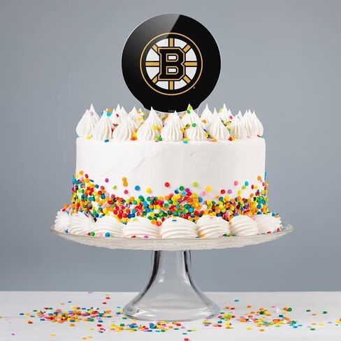 Acrylic Boston Bruins Logo Cake Topper Party Decoration for Wedding Anniversary Birthday Graduation in Saudi Arabia