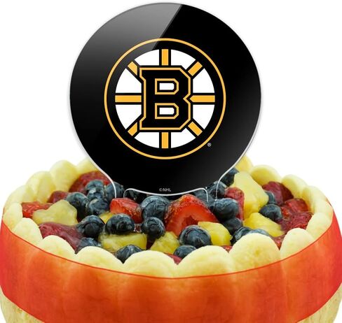 Acrylic Boston Bruins Logo Cake Topper Party Decoration for Wedding Anniversary Birthday Graduation in Saudi Arabia