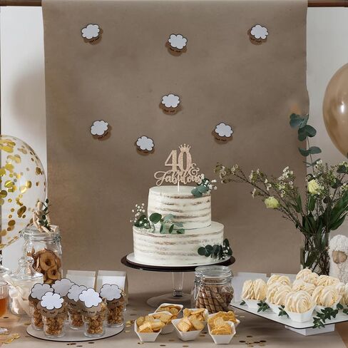 ShuanQ 40 & Fabulous Cake Topper - علامة عيد ميلاد سعيد 40 - هتاف حتى 40 عامًا لتزيين الكيك - تزيين حفلات عيد الميلاد الأربعين من الكيك للرجال والنساء in Kuwait