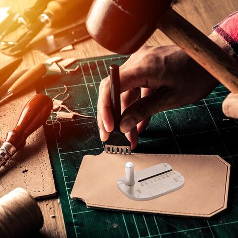 حزمة واحدة من لوحة مساعدة الثقب الجلدية، أداة ثقب الثقب من الفولاذ المقاوم للصدأ، إزميل جلد ماسي أو أداة مساعدة حديد الوخز، ملحقات أدوات العمل الجلدية in Kuwait