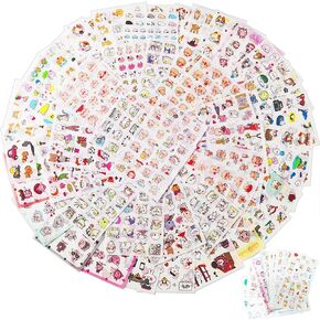 48 Sheets Kawaii stickers Cute Transparent Sticker Small Cartoon Girls Rabbit Cat Bear Pig Dolphin Pet Animal Waterproof Mini Stickers for Scrapbooking Planner Journaling DIY Arts Crafts Album Water Bottles Phone Cases(A) in Kuwait