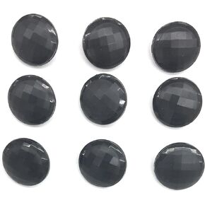 9 Jet Glass Black Buttons Set -Faceted Style 3/8'' 11mm for,Blouses, Shirts Etc in Saudi Arabia