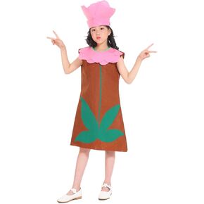Segreto Unisex Halloween Pumpkin Strawberry Moon Costume Dress Set Fruits Costume Suit with Hat