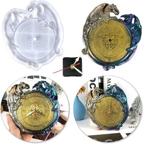 Playing Mold Resin Clock Molds, Flying Dragon Shape Clock Silicone Mold for DIY Wall Living Room Desktop Decoration Wall Hanging Decoration Making, with 1 Clock in Kuwait