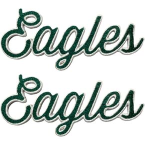 B-Sheep 2 PCS Eagles Green Cursive Word Patch Embroidered Iron On Patches for Decorate Craft Clothes in Kuwait