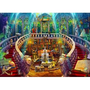 Springbok Haunted Seek and Find Library - 1000 Piece Jigsaw Puzzle for Adults - Made in USA in Saudi Arabia