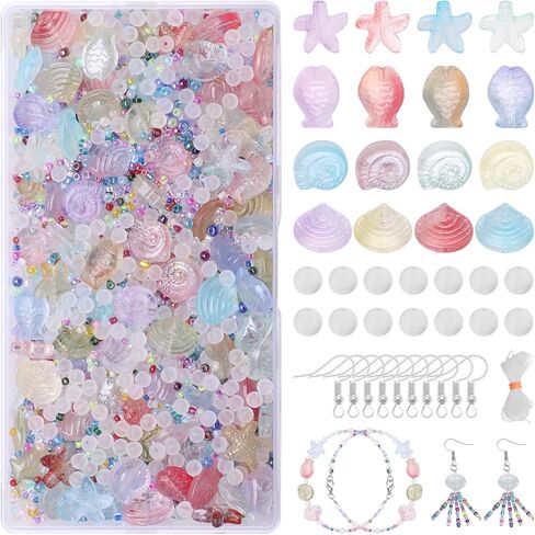 640pcs Shaped Animal Glass Beads for Jewelry Making, Shaped Cat/Rabbit/Duck/Bear/Dolphin Loose Spacer Beads for DIY Supplies Bracelets Necklaces Earrings in Kuwait
