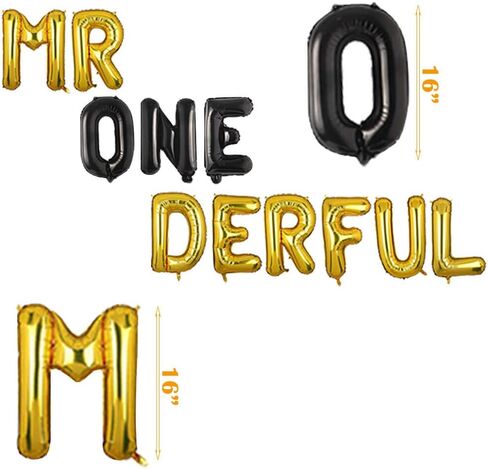 مجموعة ديكورات عيد الميلاد الأول من مستر واندرفول - زينة كعكة كعكة الكب كيك الرائعة ، بالونات وانيدريفول ، لافتة صور عيد الميلاد الأول لرجل صغير / ربطة عنق لعيد الميلاد الأول ولد حفل استقبال المولود in Kuwait