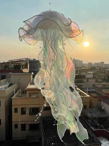 iksya Colorful Jellyfish Lamp - Glitter Iridescent Hanging Jelly Fish Lanterns Under The Sea Mermaid Party Decoration Table Centerpiece Ocean Theme Birthday Wedding Party Supplies (Color : 5PCS) in Saudi Arabia