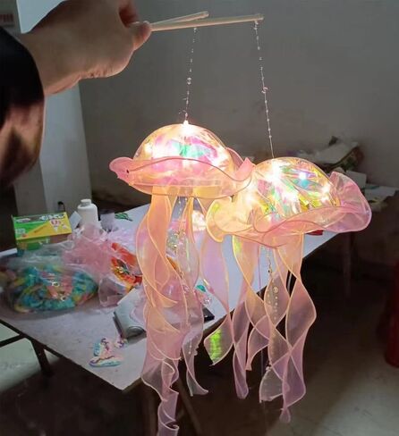 iksya Colorful Jellyfish Lamp - Glitter Iridescent Hanging Jelly Fish Lanterns Under The Sea Mermaid Party Decoration Table Centerpiece Ocean Theme Birthday Wedding Party Supplies (Color : 5PCS) in Saudi Arabia