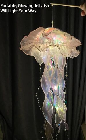 iksya Colorful Jellyfish Lamp - Glitter Iridescent Hanging Jelly Fish Lanterns Under The Sea Mermaid Party Decoration Table Centerpiece Ocean Theme Birthday Wedding Party Supplies (Color : 5PCS) in Kuwait