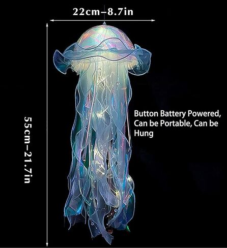 iksya Colorful Jellyfish Lamp - Glitter Iridescent Hanging Jelly Fish Lanterns Under The Sea Mermaid Party Decoration Table Centerpiece Ocean Theme Birthday Wedding Party Supplies (Color : 5PCS) in Kuwait