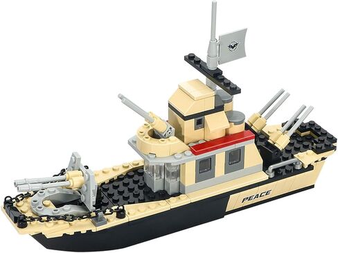 لعبة بناء سفينة حربية لخفر السواحل العسكرية، مكعبات بناء قارب حربي بحرية للاطفال من سن 6-12 سنة (231 قطعة) in Kuwait