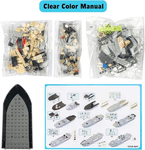 لعبة بناء سفينة حربية لخفر السواحل العسكرية، مكعبات بناء قارب حربي بحرية للاطفال من سن 6-12 سنة (231 قطعة) in Kuwait