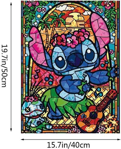 مطبوعات يدوية كيميلي بأرقام للبالغين والأطفال والأطفال ترسم حسب الأرقام بنفسك طلاء أكريليك بالأرقام مجموعة طلاء Lilo Stitch للمنزل وغرفة المعيشة وغرفة النوم وديكور ليلو وستيتش in Kuwait