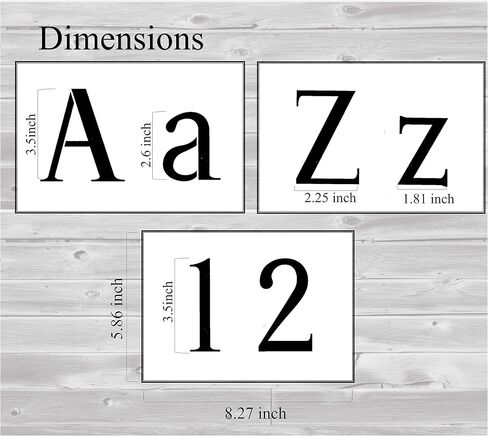 Vinz Large Letter Alphabet Stencils for Painting on Wood | Including Upper-Lowercase, Numbers, & Common Symbols | Reusable Plastic for DIY Art-Craft Projects | 38 Pcs | 82 Symbols in Kuwait