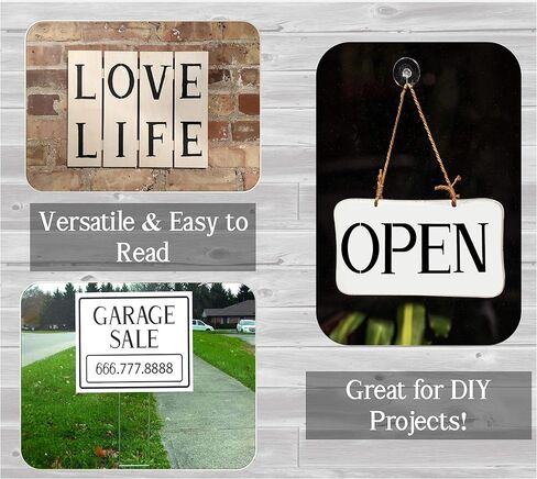 Vinz Large Letter Alphabet Stencils for Painting on Wood | Including Upper-Lowercase, Numbers, & Common Symbols | Reusable Plastic for DIY Art-Craft Projects | 38 Pcs | 82 Symbols in Kuwait