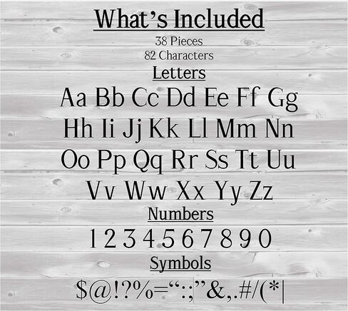 Vinz Large Letter Alphabet Stencils for Painting on Wood | Including Upper-Lowercase, Numbers, & Common Symbols | Reusable Plastic for DIY Art-Craft Projects | 38 Pcs | 82 Symbols in Kuwait