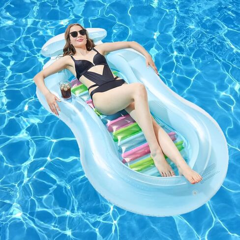 كرسي حمام سباحة كبير مع حامل اكواب ومسند رأس للبالغين من تزميت in Kuwait