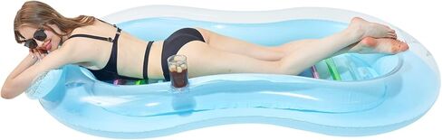 كرسي حمام سباحة كبير مع حامل اكواب ومسند رأس للبالغين من تزميت in Kuwait