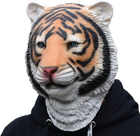 بارتي ستوري قناع بتصميم نمر للهالوين من اللاتكس بتصميم حيوان مبتكر من المطاط لكامل الراس in Kuwait