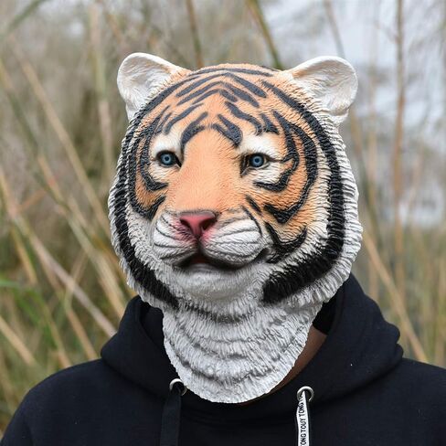 بارتي ستوري قناع بتصميم نمر للهالوين من اللاتكس بتصميم حيوان مبتكر من المطاط لكامل الراس in Kuwait