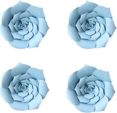 YLY's love 3D Paper Flower Decorations Giant Paper Flowers Party DIY Handcrafted Paper Flowers for Wedding Backdrop Bridal Shower Baby Shower Nursery Wall Home Decor (Gold, 4pcs-8in,12in) in Saudi Arabia