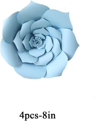YLY's love 3D Paper Flower Decorations Giant Paper Flowers Party DIY Handcrafted Paper Flowers for Wedding Backdrop Bridal Shower Baby Shower Nursery Wall Home Decor (Gold, 4pcs-8in,12in) in Saudi Arabia