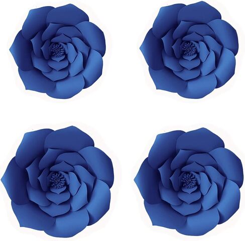 YLY's love 3D Paper Flower Decorations Giant Paper Flowers Party DIY Handcrafted Paper Flowers for Wedding Backdrop Bridal Shower Baby Shower Nursery Wall Home Decor (Gold, 4pcs-8in,12in) in Saudi Arabia
