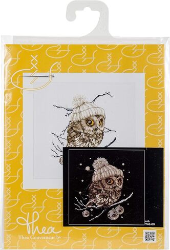 Thea Gouverneur - Counted Cross Stitch Kit - Whoo..Whoo..It's Winter - Aida Black - 16 Count - for Adults - 743.05 in Kuwait