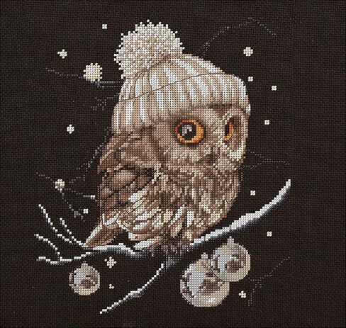 Thea Gouverneur - Counted Cross Stitch Kit - Whoo..Whoo..It's Winter - Aida Black - 16 Count - for Adults - 743.05 in Kuwait
