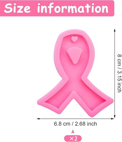 2 قطعة من البلاستيك المقوى، قوالب سيليكون الإيبوكسي الراتنج الشريط مع ثقب لقلادة DIY قلادة، الأقراط، أقلام الشمع، الحرف الطنية، تزيين الكعك حلوى الشوكولاته (وردي) in Kuwait