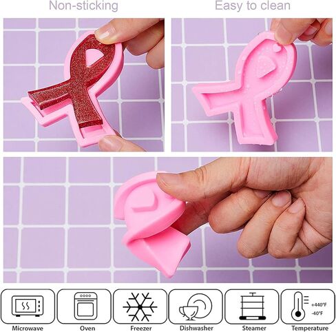 2 قطعة من البلاستيك المقوى، قوالب سيليكون الإيبوكسي الراتنج الشريط مع ثقب لقلادة DIY قلادة، الأقراط، أقلام الشمع، الحرف الطنية، تزيين الكعك حلوى الشوكولاته (وردي) in Kuwait