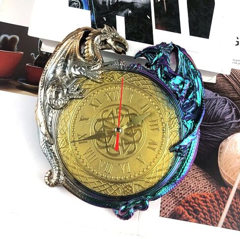Playing Mold Resin Clock Molds, Flying Dragon Shape Clock Silicone Mold for DIY Wall Living Room Desktop Decoration Wall Hanging Decoration Making, with 1 Clock in Kuwait