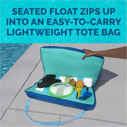 SwimWays Pack-N-Float 2-in-1 Pool Chair and Tote Bag, Blue Palm in Saudi Arabia