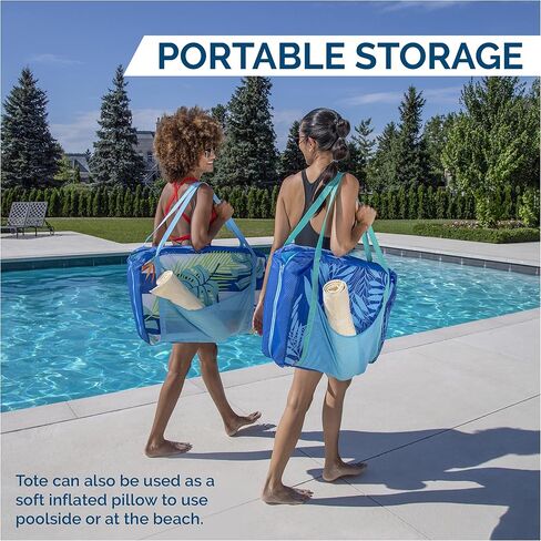SwimWays Pack-N-Float 2-in-1 Pool Chair and Tote Bag, Blue Palm in Saudi Arabia
