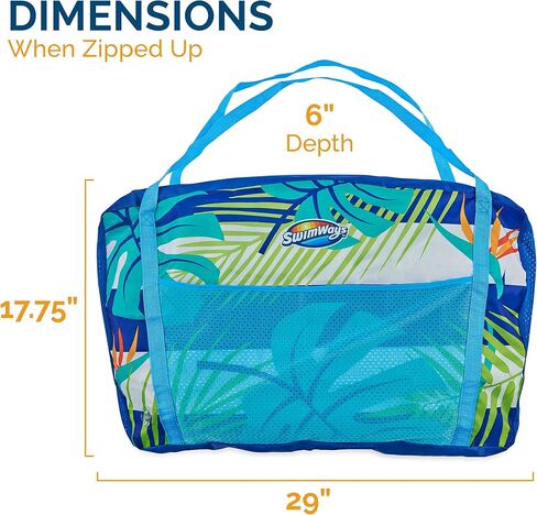 SwimWays Pack-N-Float 2-in-1 Pool Chair and Tote Bag, Blue Palm in Saudi Arabia