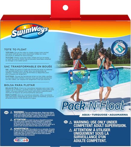 SwimWays Pack-N-Float 2-in-1 Pool Chair and Tote Bag, Blue Palm in Saudi Arabia